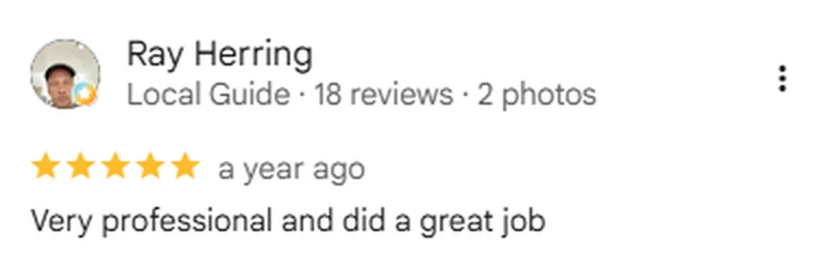 Google review screenshot from Ray Herring rating Anderson Fence Company five stars